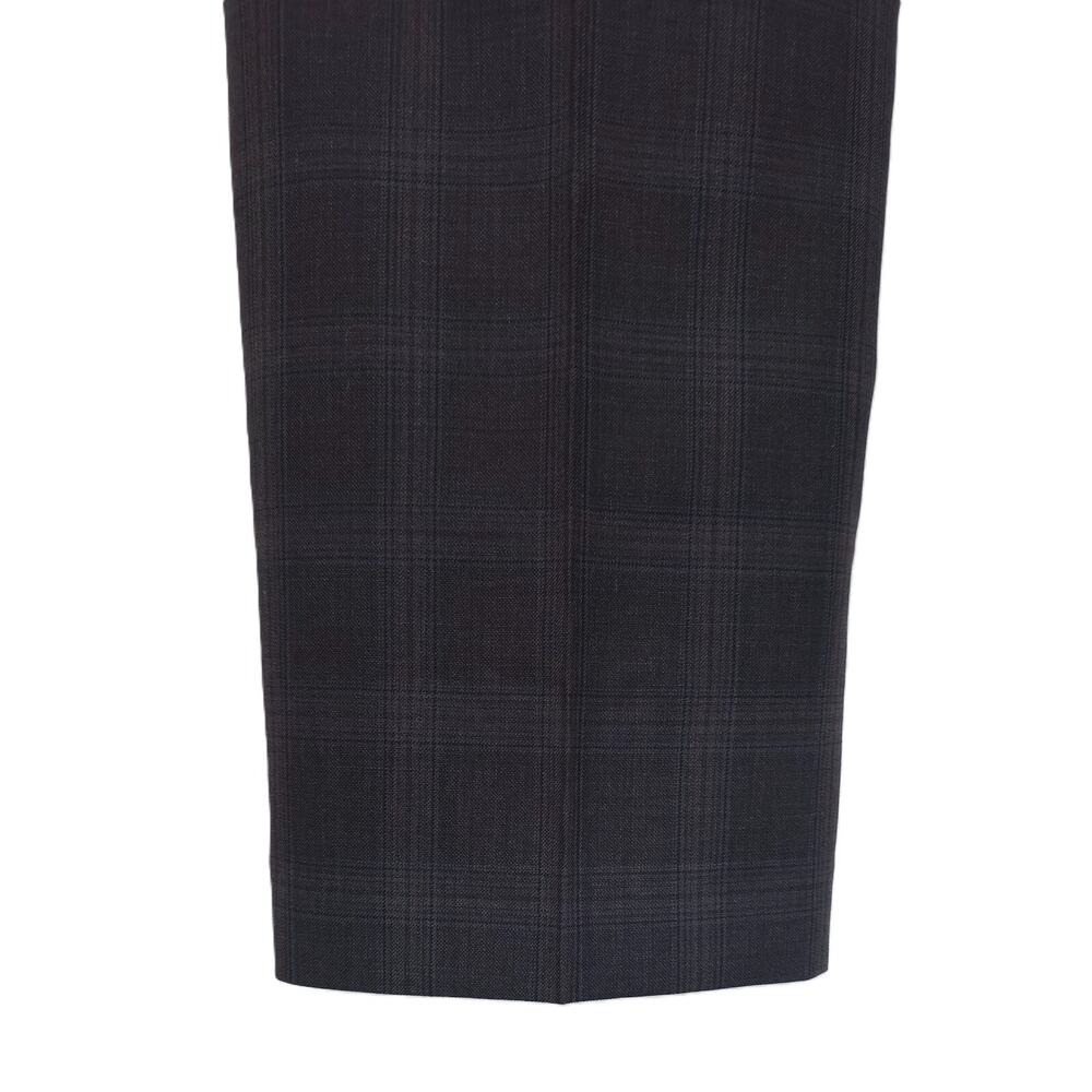 Michael Kors Mens Classic Fit Suit Pants 44x32 Charcoal Brown Plaid Stretch Wool - Picture 5 of 10